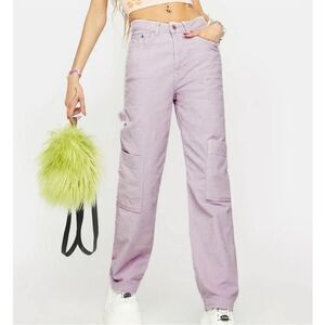 NWT THE RAGGED PRIEST JEANS LILAC JUMBO CORD COMBAT Y2K JEANS Size 26